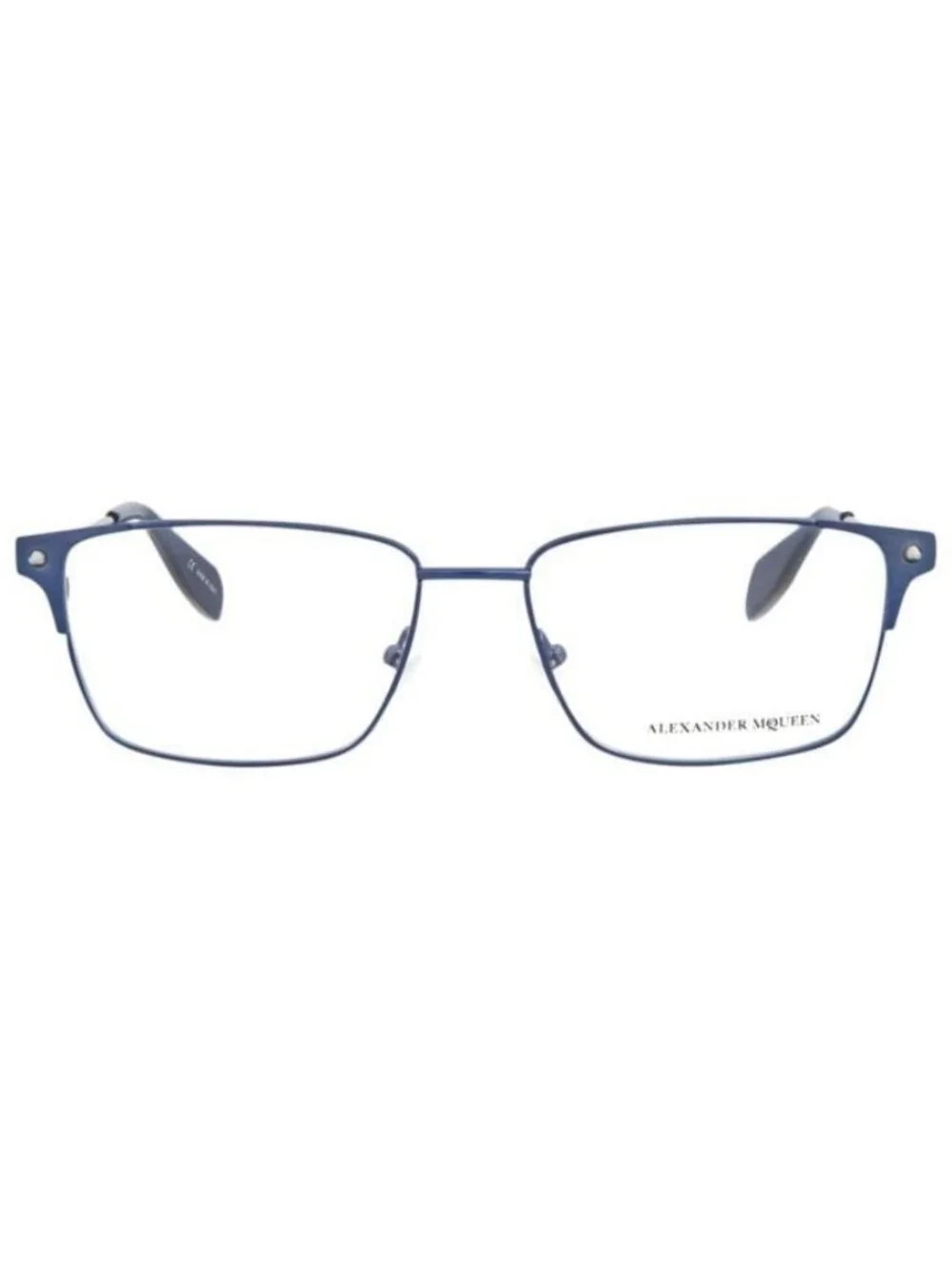 New Alexander McQueen Mens Square/Rectangle Blue Silver Transparent Fashion Desi